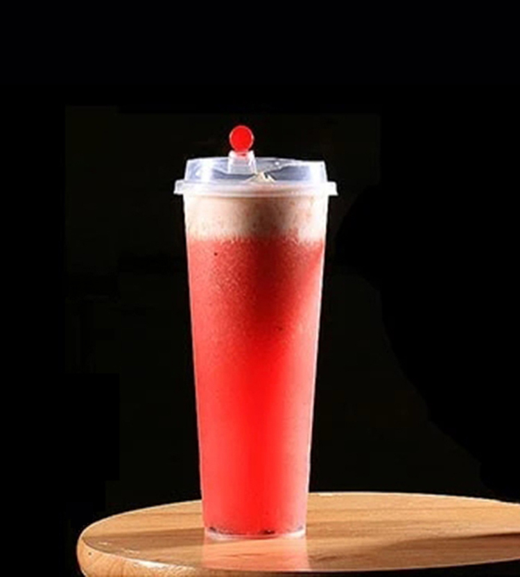 24 oz transparent pp disposable 700ml bubble tea juice frozen drink plastic injection cups with lids