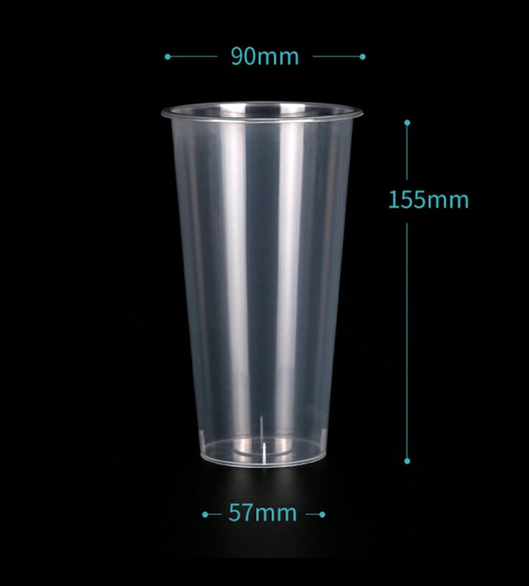 20 oz clear cup disposable 600ml boba tea smoothie clod drink pp plastic injection cups with lids