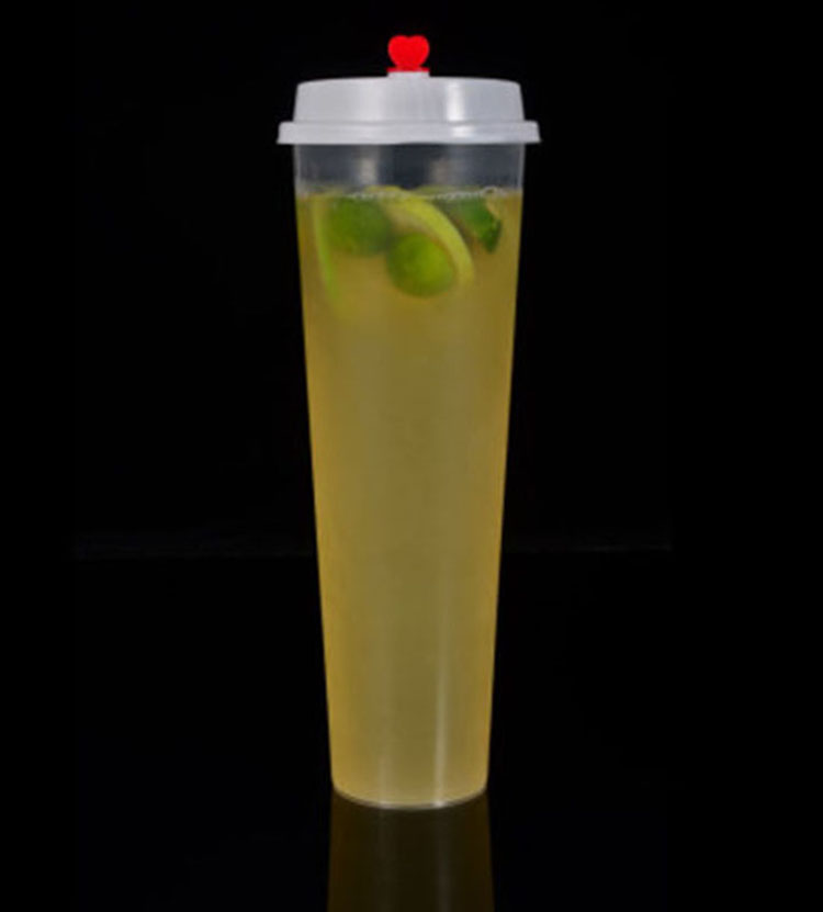 32 oz 1000ml transparent PP disposable boba tea clod drink plastic injection cup with dome lid
