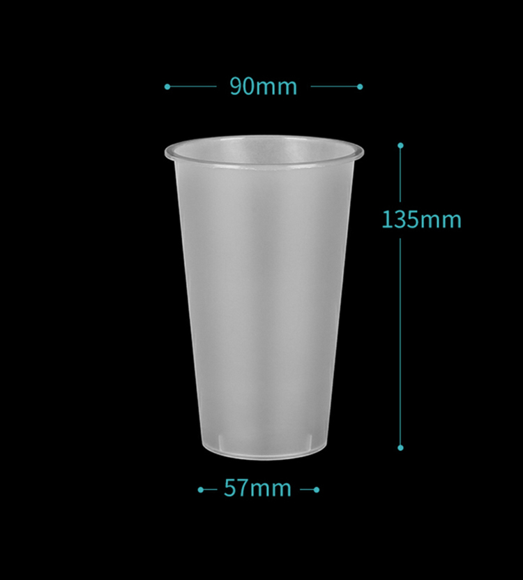 16 oz pp plastic cups frosted 500ml disposable milk tea smoothie clod drink cups with lids