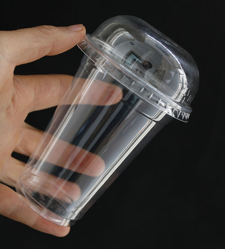 9oz pet materia cup disposable plastic ice cream milk tea cup with lid