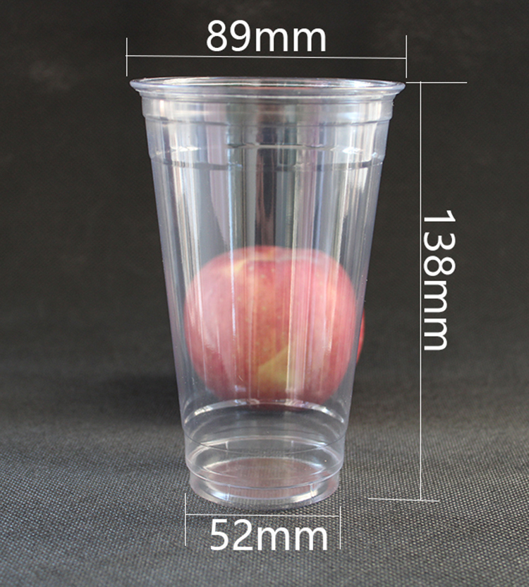 16oz 500ml smoothie pet cup disposable custom plastic cup transparent juice bubble tea cup with lid