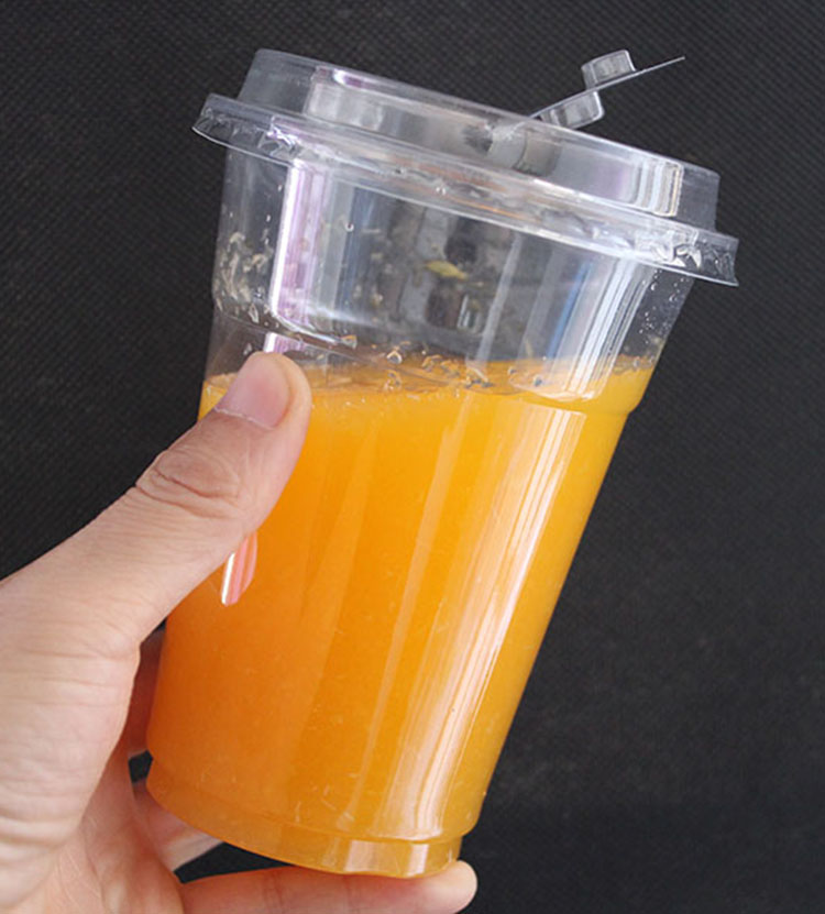 16oz 500ml disposable custom pet plastic cup transparent juice bubble tea clod coffee cup with lid