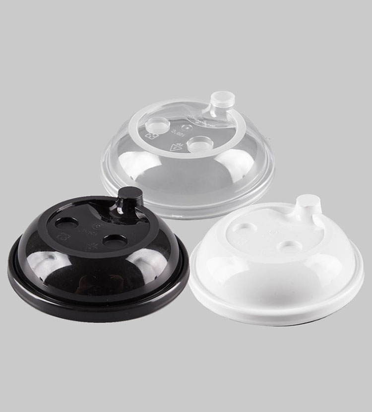 90mm caliber high quality pp plastic white black transparent dome shape tea coffee plastics cup lids