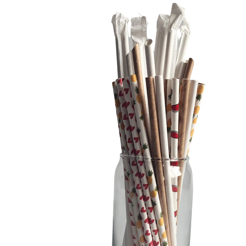 Disposable drinking paper straw biodegradable
