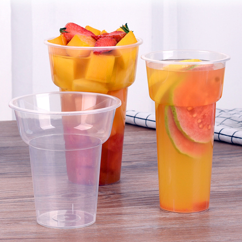 Disposable bubble tea cup torch cup juice drink cup plastic cup injection cup custom logo