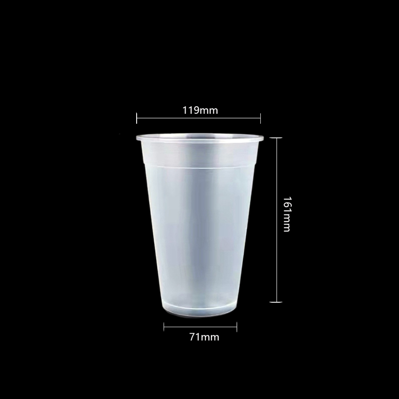 1000ml frosted PP injection 32 oz plastic cups with lids
