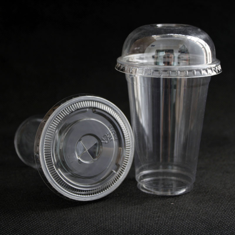 Disposable pet clear 9 oz plastic cups with lids for  ice cream