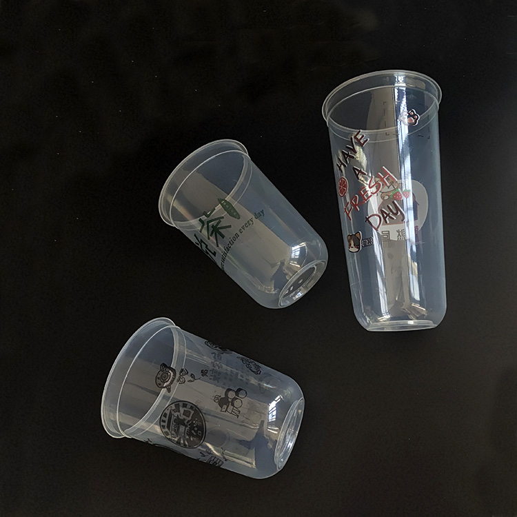 16 oz clear pp plastic injection u shape cups with lids wholesale for bubble tea/boba tea