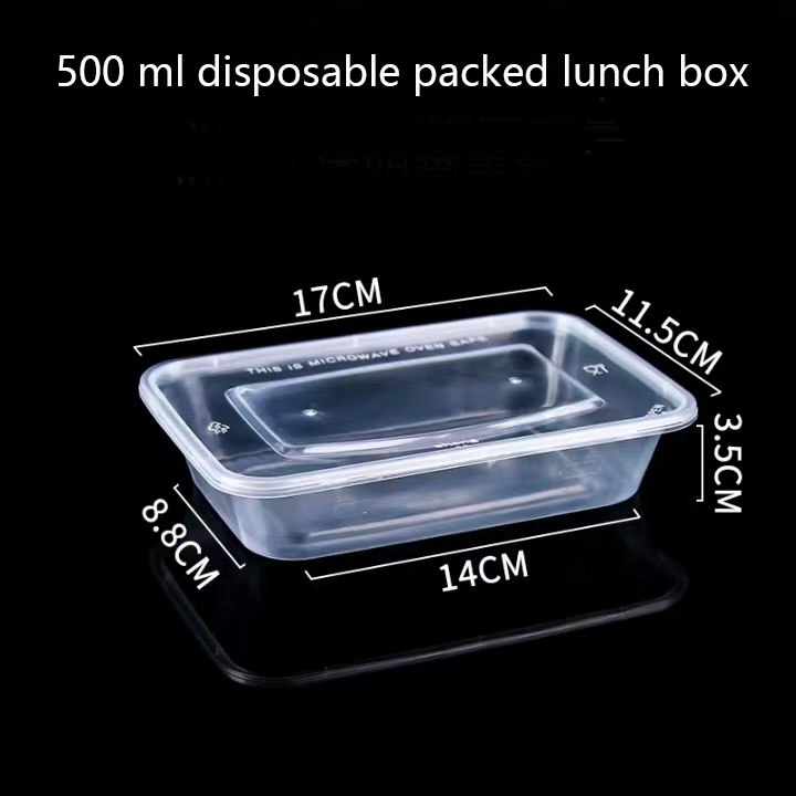 Microwave safe rectangle takeaway plastic food disposable container food lunch box with lids