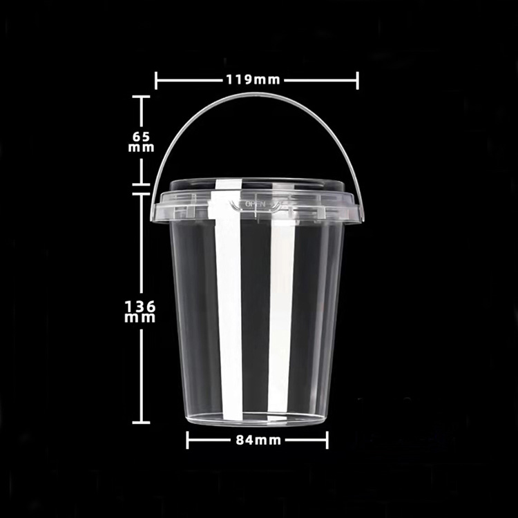 32 oz clear disposable boba tea plastic barrel PP injection cups with portable