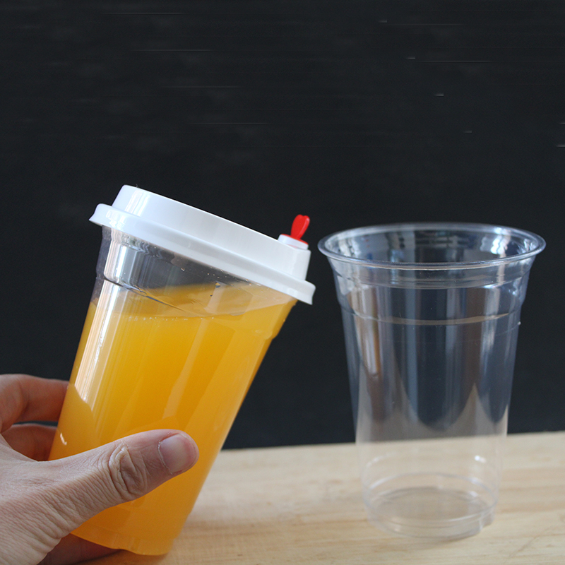 Clear plastic cup 14oz 360ml pet disposable custom printed boba tea coffee plastic cup