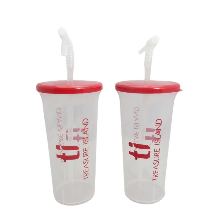 32 oz Plastic Lemonade Cup with Straw and Lid