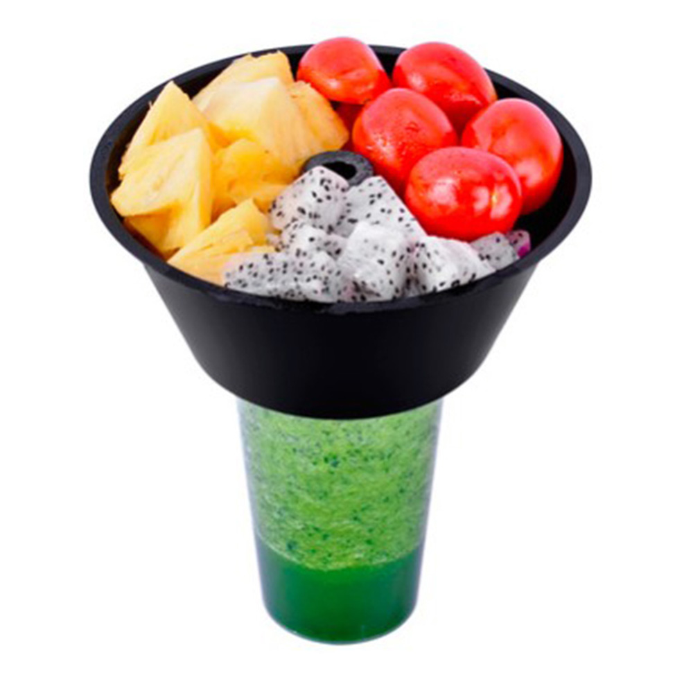 Disposable Plastic Top Bowl for French Fries Drink and Snack Cups with Straws Stadium Tumbler